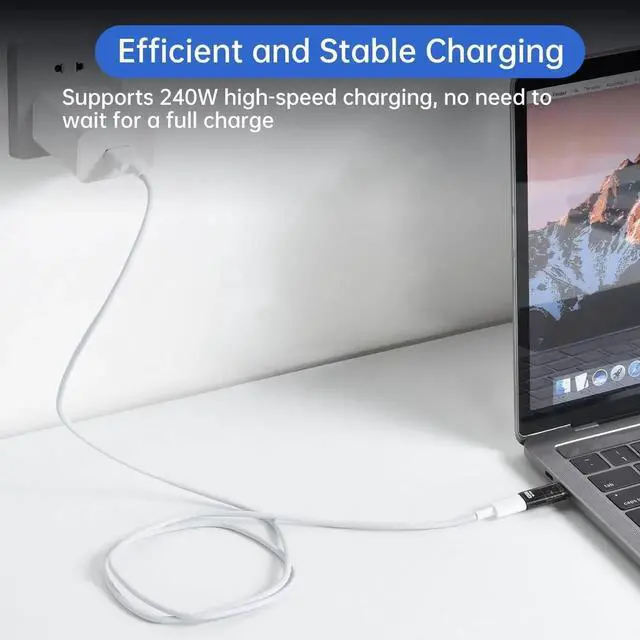 Alt view image 6 of 7 - WRIARICH 3 Pack 40Gbps USB C Male to Female Extender Adapter, 240W PD Fast Charging Type-C Extension Converter with LED Indicator, Support Audio & Video for Laptops, Tablets & Phones