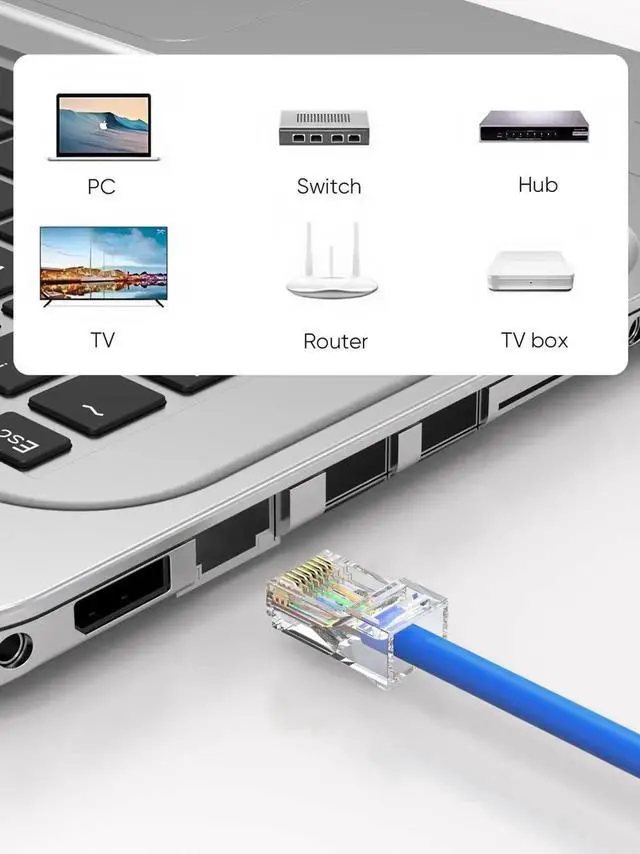Alt view image 6 of 7 - WRIARICH 10 Pack Transparent Cat6 RJ45 UTP Crimp Connectors, 8P8C Ethernet Cable Plug Ends for Solid & Stranded Network Wires