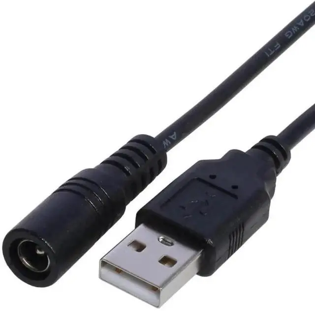 Main image of WRIARICH USB 2.0 Type A Male to DC 5.5mm×2.1mm Female Jack Power Cable, 5V USB to DC Barrel Socket Adapter Cord for USB Fans & Mini Speakers