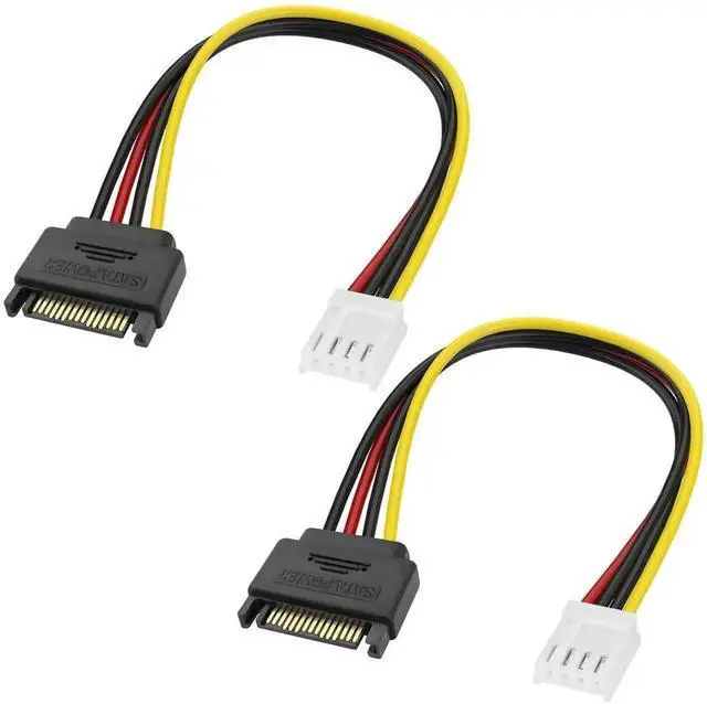 Alt view image 5 of 7 - WRIARICH 2 Pack 20CM 4Pin FDD to 15Pin SATA Male Power Cable for Hard Drives