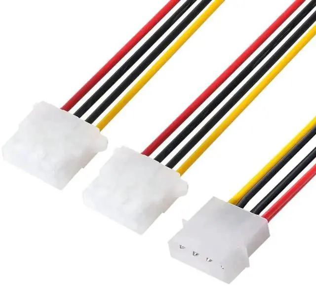 Alt view image 2 of 5 - WRIARICH 4Pin IDE Male to Dual 4Pin Female Y-Splitter Power Cable, 1 to 2 Extension Cord with 12V+5V Output