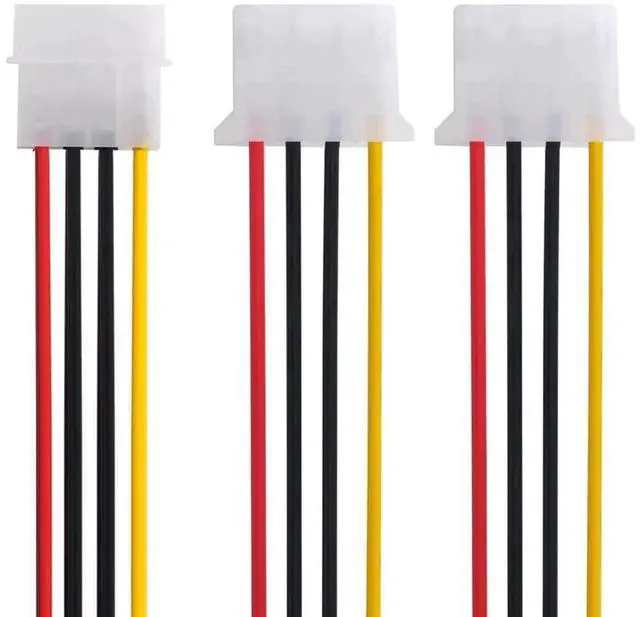 Alt view image 3 of 5 - WRIARICH 4Pin IDE Male to Dual 4Pin Female Y-Splitter Power Cable, 1 to 2 Extension Cord with 12V+5V Output
