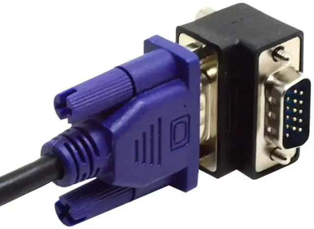 Alt view image 2 of 7 - WRIARICH Degree Down Angled HDB15Pin VGA Male to Female Gender Changer, SVGA D-Sub Video Adapter for Graphics Card, Monitor & Projector