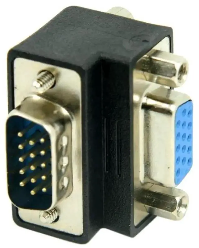 Alt view image 3 of 7 - WRIARICH Degree Down Angled HDB15Pin VGA Male to Female Gender Changer, SVGA D-Sub Video Adapter for Graphics Card, Monitor & Projector