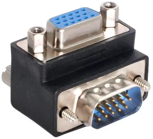 Alt view image 7 of 7 - WRIARICH Degree Down Angled HDB15Pin VGA Male to Female Gender Changer, SVGA D-Sub Video Adapter for Graphics Card, Monitor & Projector
