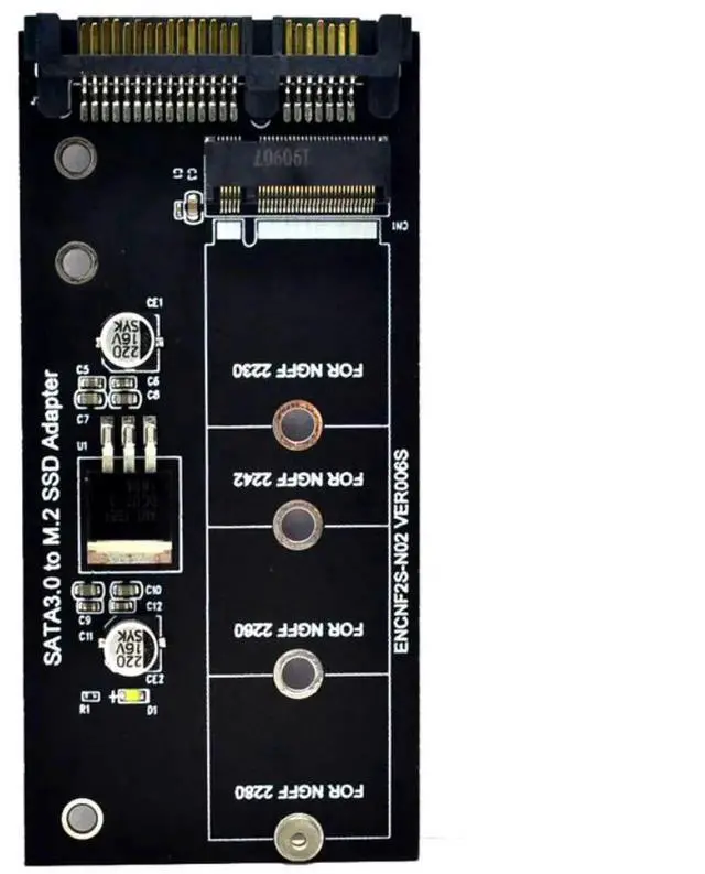 Alt view image 6 of 7 - WRIARICH B Key M.2 NGFF to SATA III Adapter Card, SATA3 7+5Pin M.2 SSD Converter Supports 30/42/60/80mm M.2 Drives, Black
