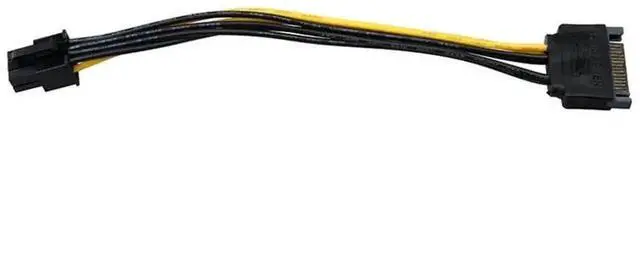 Alt view image 5 of 6 - WRIARICH 6Pin PCIe to 15Pin SATA Power Adapter Cable, 20cm 18AWG for BTC Miner Rig & Desktop PC