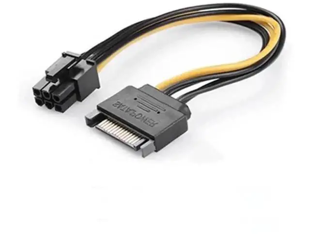 Alt view image 4 of 6 - WRIARICH 6Pin PCIe to 15Pin SATA Power Adapter Cable, 20cm 18AWG for BTC Miner Rig & Desktop PC