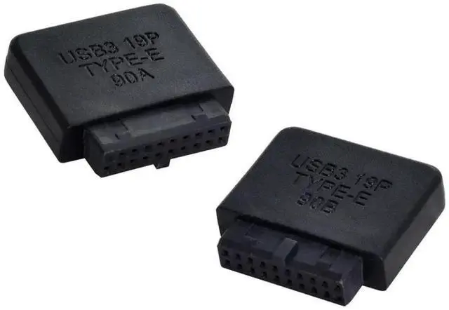Alt view image 2 of 7 - WRIARICH 2 Pack Overmolded USB 3.0 19/20Pin Internal Header to USB 3.1 Type-E Front Panel Extension Adapter