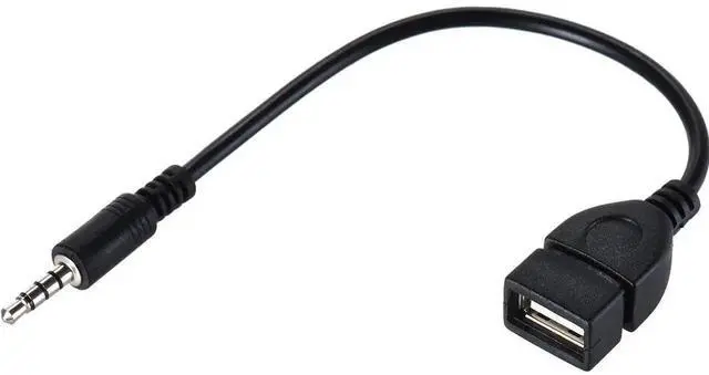Main image of WRIARICH USB 2.0 Female to 3.5mm Male AUX OTG Adapter Cable, 1/8 Inch Audio Jack Converter for Car Stereo to Play Music from USB Flash Drives