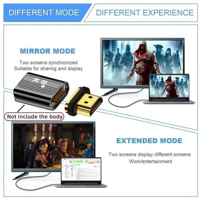 Alt view image 3 of 6 - WRIARICH Magnetic HDMI 2.1 Adapter with 19Pin Full Contacts, Support 8K Video Signal Magnetic HDMI Connector for Laptops, HDTV, Monitors