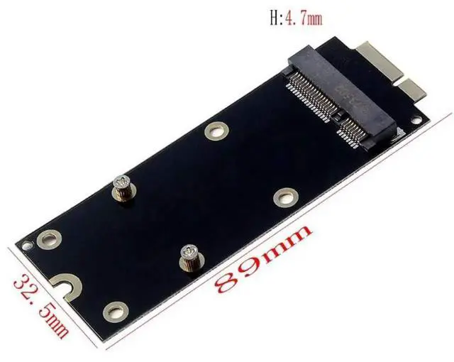 Alt view image 4 of 5 - WRIARICH mSATA Mini PCIe SATA SSD to 7+17Pin Adapter Card, 2012 MacBook Proprietary SSD Converter Compatible with A1425 A1398 MC975 MC976