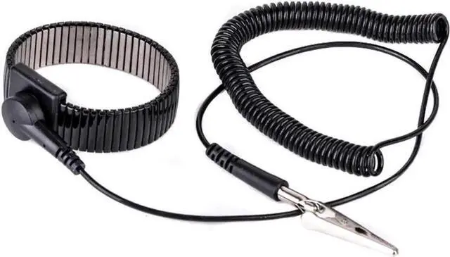 Main image of WRIARICH Flexible PU Cord Metal Anti-Static Wrist Strap, Adjustable Anti-Friction Grounding Bracelet with Built-in Metal Wire