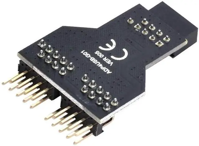 Alt view image 6 of 7 - WRIARICH USB 2.0 9Pin/10Pin Motherboard Header 1-to-2 Splitter Adapter, Internal Front Panel USB Hub Extension Connector for PC Mainboard USB 2.0 Port Expansion