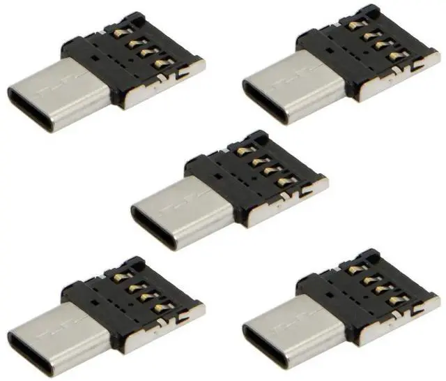 Main image of WRIARICH 5 Pack Ultra Mini USB-C Male to USB 2.0 Female OTG Adapter, Portable Type-C OTG Connector for Phone, Tablet, Laptop