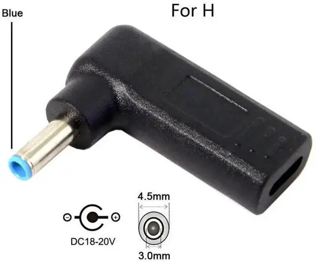Alt view image 7 of 7 - WRIARICH 90 Degree Angled USB 3.1 Type-C Female to DC 4.5mmx3.0mm PD Emulator Trigger Adapter, 100W Fast Charging Converter for HP 4.5*3.0mm Barrel Jack Laptops