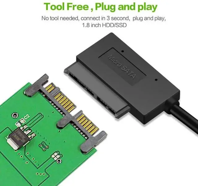 Alt view image 2 of 7 - WRIARICH Micro SATA 16 Pin to mSATA PCB Converter Adapter Board for 50mm mSATA SSD, Micro SATA to USB 3.0 Data Cable Included