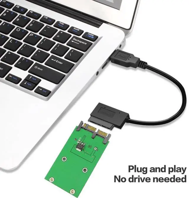 Alt view image 3 of 7 - WRIARICH Micro SATA 16 Pin to mSATA PCB Converter Adapter Board for 50mm mSATA SSD, Micro SATA to USB 3.0 Data Cable Included