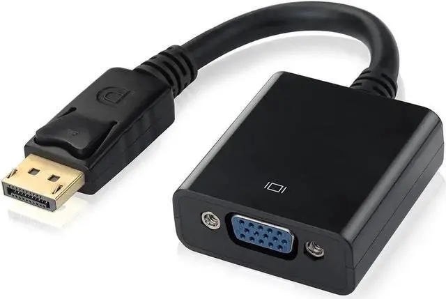 Main image of WRIARICH Black 20Pin DisplayPort Male to 15Pin VGA Female Adapter, 1080P DP to VGA Converter for MacBook ThinkPad PC Laptop Monitor Projector