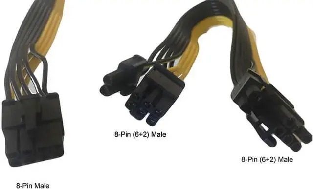 Alt view image 4 of 4 - WRIARICH 30 Inch PCIe 8Pin Male to Dual PCIe 8Pin (6+2 Detachable) GPU Power Splitter Cable