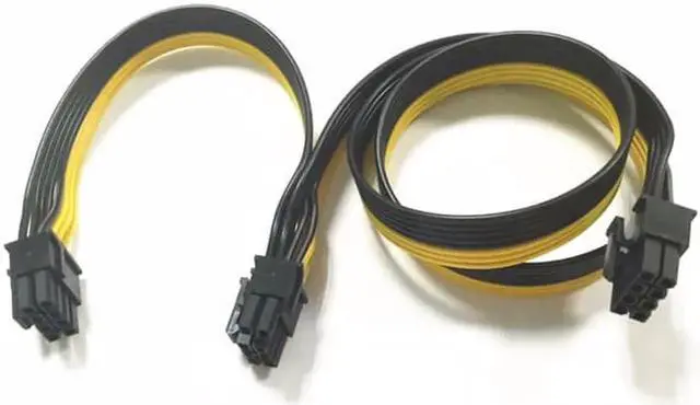 Alt view image 3 of 4 - WRIARICH 30 Inch PCIe 8Pin Male to Dual PCIe 8Pin (6+2 Detachable) GPU Power Splitter Cable