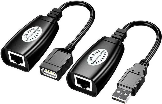 Main image of WRIARICH USB 2.0 to RJ45 LAN Extender Adapter, USB Signal Over Cat5/Cat5e/Cat6 Ethernet Cable Extension Cord for Remote USB Device Transmission