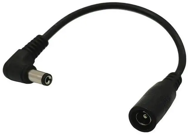 Alt view image 2 of 2 - WRIARICH 0.1m Right Angle DC Power Extension Cable, 90 Degree 5.5*2.1mm Male to 5.5x2.1mm Female Adapter Cord for CCTV Cameras