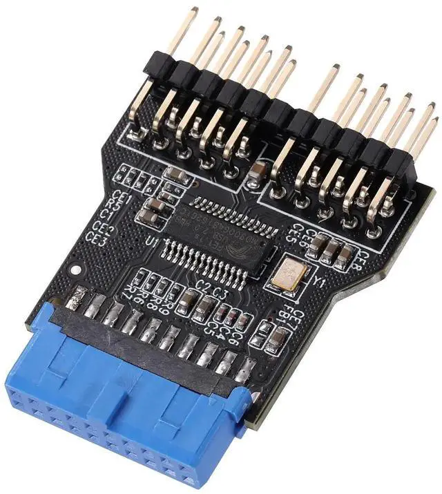 Main image of WRIARICH USB3.0 19Pin to Dual USB2.0 9Pin Front Panel Header Adapter Card, Mainboard 19PIN to Double 9PIN Internal Expansion Converter