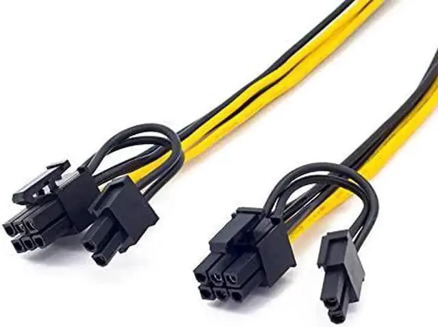 Alt view image 6 of 6 - WRIARICH 25cm CPU 8Pin to Dual 8Pin(6+2) GPU Power Adapter Cable for Graphics Card & Miner