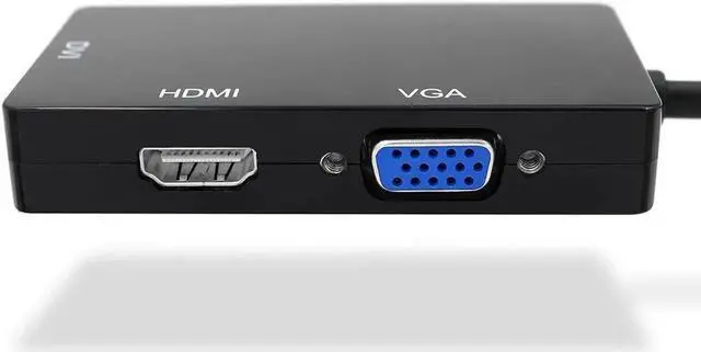 Alt view image 2 of 5 - WRIARICH 3-in-1 Mini DisplayPort (MDP) to HDMI DVI VGA Multiport Converter, Thunderbolt Compatible Mini DP Adapter Supports 1080P Full HD Resolution, Black Compact Design