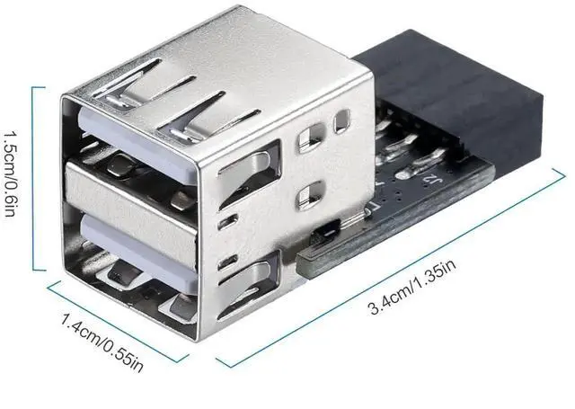 Alt view image 5 of 7 - WRIARICH 9Pin USB 2.0 Header 1 to 2 Port Dual Layer Splitter Adapter for PC Motherboard