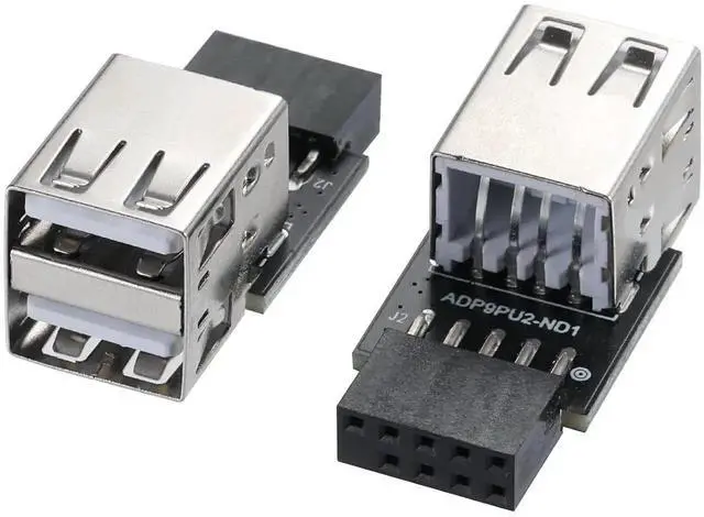 Main image of WRIARICH 9Pin USB 2.0 Header 1 to 2 Port Dual Layer Splitter Adapter for PC Motherboard