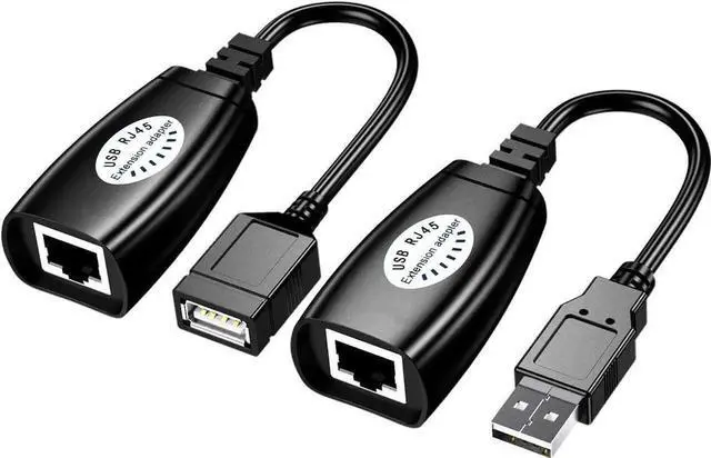 Main image of WRIARICH USB 2.0 to RJ45 Cat5 Extender Adapter, USB Over Cat5e/Cat6 LAN Cable Extension Kit, 480Mbps USB Signal Extender Transmitter & Receiver for Printer, Webcam, Keyboard, Mouse