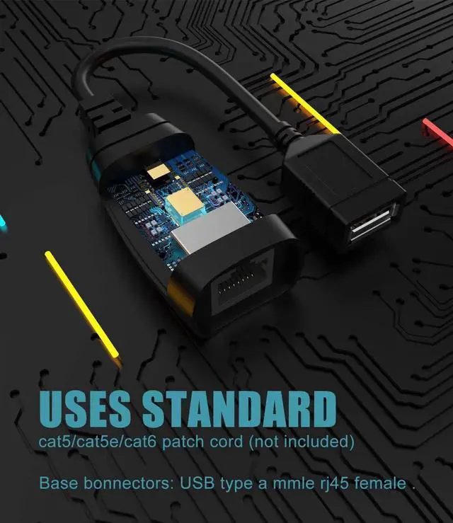Alt view image 7 of 7 - WRIARICH USB 2.0 to RJ45 Cat5 Extender Adapter, USB Over Cat5e/Cat6 LAN Cable Extension Kit, 480Mbps USB Signal Extender Transmitter & Receiver for Printer, Webcam, Keyboard, Mouse