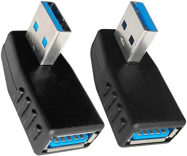 Main image of WRIARICH 90 Degree Left & Right Angle USB 3.0 Male to Female Extension Adapter