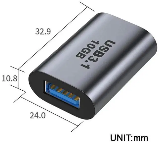 Alt view image 3 of 6 - WRIARICH USB 3.1 Gen2 Type C Female to USB 3.0 A Female Adapter, 10Gbps High Speed Data & Power Transfer Converter for Laptop, Tablet, Smartphone