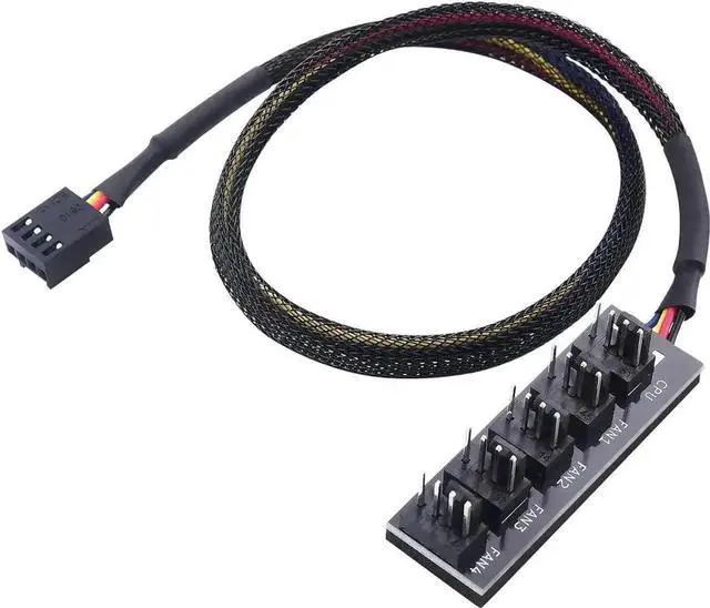 Main image of WRIARICH 1-to-5 PWM Fan Hub Splitter with 16 Inch Extension Cable, PC Case Cooling Fan Connector Adapter