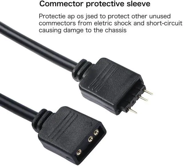 Alt view image 4 of 6 - WRIARICH 5V 3Pin ARGB 1 to 4 Splitter Cable, Addressable RGB Hub Extension Cord for PC Case Fans & CPU Coolers