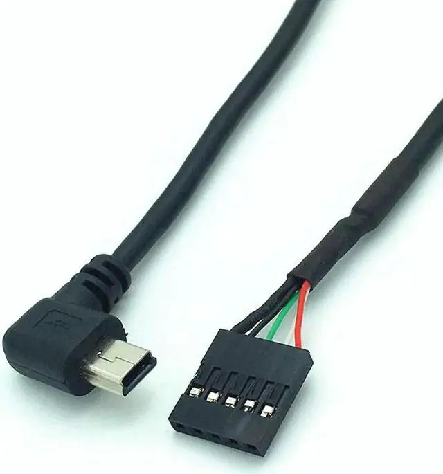 Alt view image 3 of 4 - WRIARICH 50CM 90 Degree Right Angle Mini 5P Male to 5Pin 2.54 Header Female Cable for Motherboard