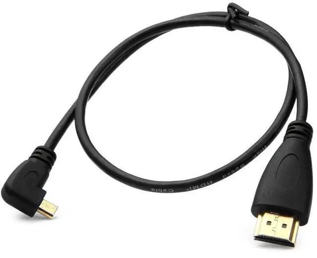 Alt view image 6 of 6 - WRIARICH 50cm Right Angle 90 Degree HDMI Male to Micro HDMI Male Cable for Phones, Tablets & HDTV