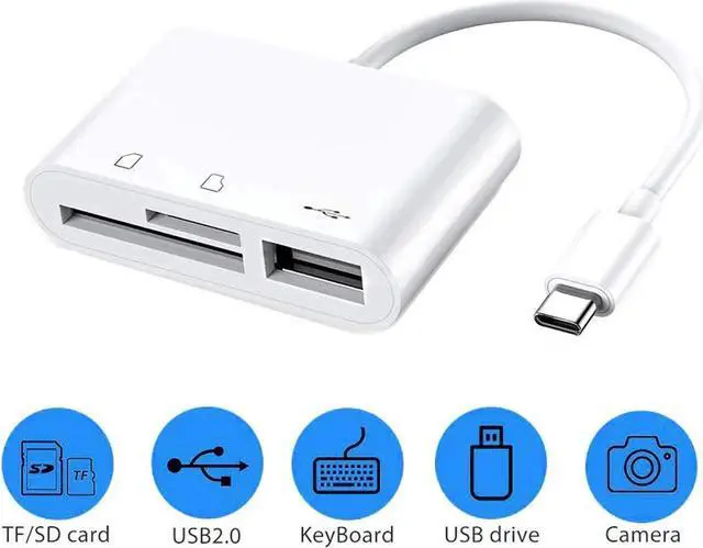 Main image of WRIARICH 3-in-1 USB-C OTG Card Reader, USB-C to SD + Micro SD + USB2.0 Female Camera Connection Kit for iPad Pro 11"/12.9"(2018), MacBook Pro & All USB-C Devices