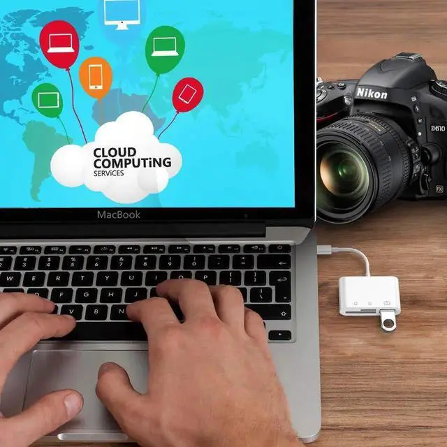 Alt view image 6 of 7 - WRIARICH 3-in-1 USB-C OTG Card Reader, USB-C to SD + Micro SD + USB2.0 Female Camera Connection Kit for iPad Pro 11"/12.9"(2018), MacBook Pro & All USB-C Devices