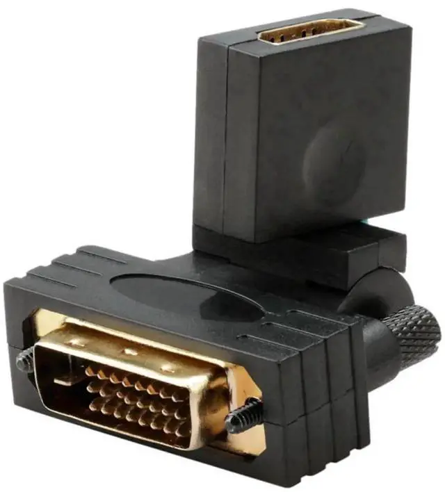 Main image of WRIARICH 180°&360° Rotatable HDMI Female to DVI Male Adapter, Gold-Plated Bidirectional HDMI DVI Converter for TV Monitor Computer