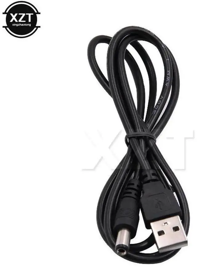 Alt view image 2 of 3 - WRIARICH 1M Black USB to 5.5x2.1mm DC Barrel Jack Power Cable, 5V DC Charging Cord for Small Electronic Devices