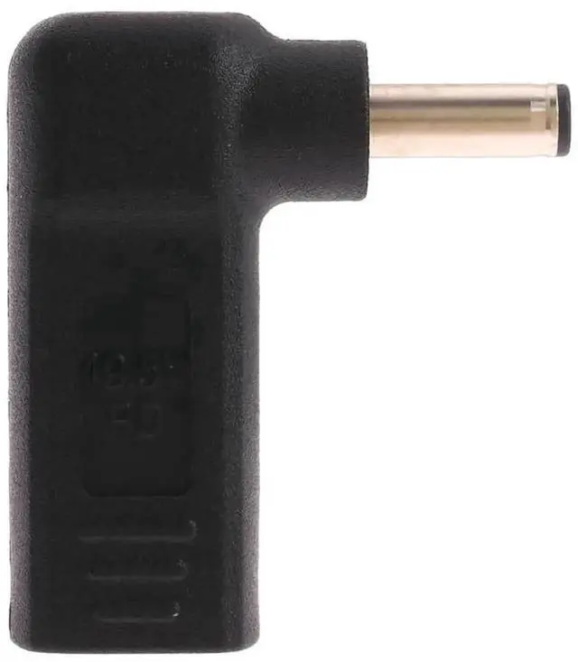 Alt view image 2 of 6 - WRIARICH Black 90 Degree Elbow USB-C Female to DC 4.5mm×3.0mm Male Barrel Plug Adapter, Type-C to Blue Tip DC Power Converter Connector