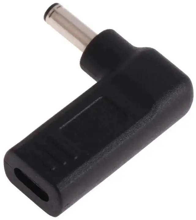Alt view image 5 of 6 - WRIARICH Black 90 Degree Elbow USB-C Female to DC 4.5mm×3.0mm Male Barrel Plug Adapter, Type-C to Blue Tip DC Power Converter Connector