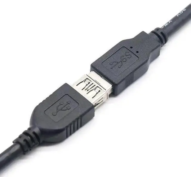 Alt view image 3 of 3 - WRIARICH 0.3M/1FT Black USB 3.0 Type-A Male to Female Extension Cable
