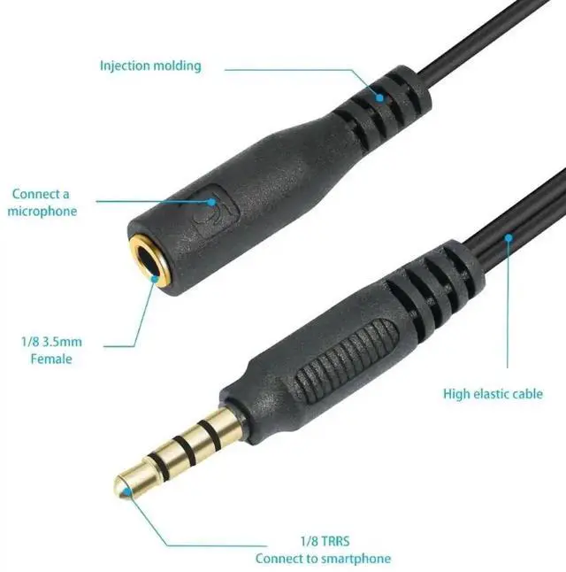 Alt view image 2 of 3 - WRIARICH 3.5mm Male to Dual Female Y Audio Splitter Cable, Stereo Headphone Sharing Adapter Cord for MP3 MP4 Players