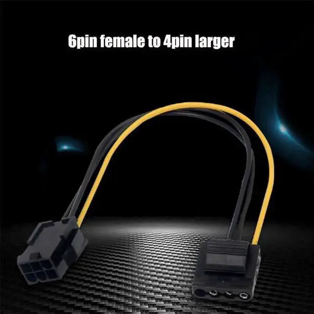 Alt view image 4 of 4 - WRIARICH IDE 4Pin Molex Female to 6Pin PCIe Female Power Adapter Cable, Molex to PCI-E GPU Converter Cord for Graphics Video Card (1 Pack)
