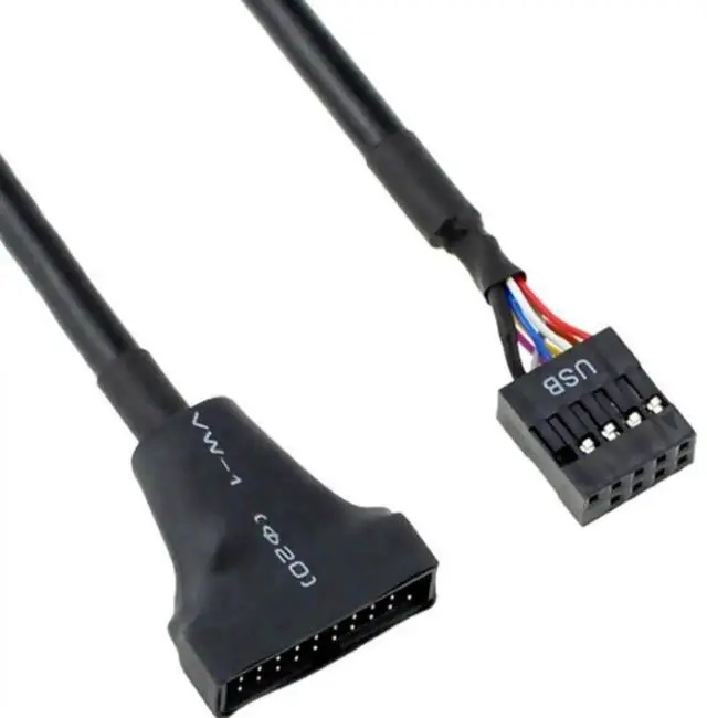 Alt view image 2 of 4 - WRIARICH 20 Pin USB 3.0 Header to 9 Pin USB 2.0 Adapter Cable, Female to Female Converter Wire for Desktop Motherboard